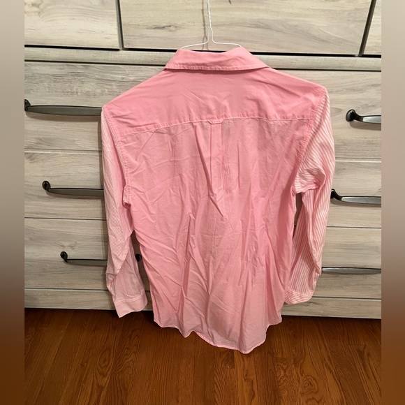 NWT PINK STRIPED BUTTON DOWN SHIRT SIZE XS - Picture 2 of 4